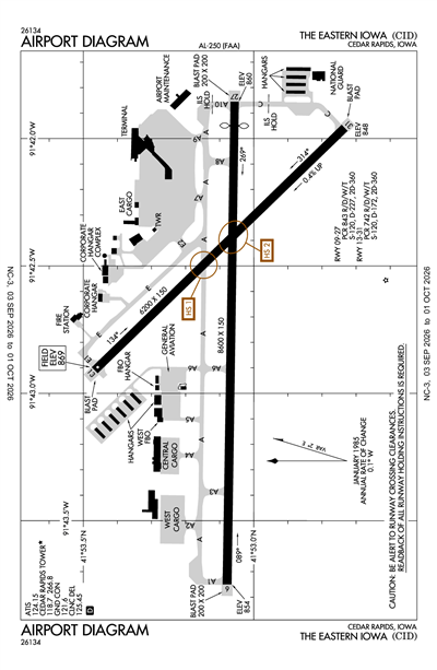 THE EASTERN IOWA - Airport Diagram
