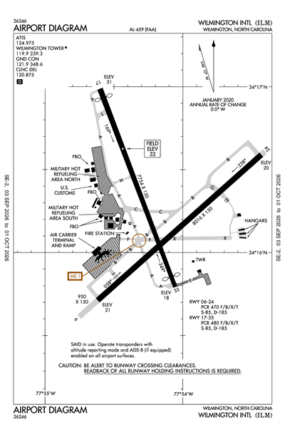 WILMINGTON INTL - Airport Diagram
