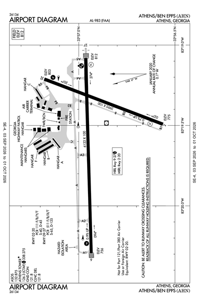 ATHENS/BEN EPPS - Airport Diagram