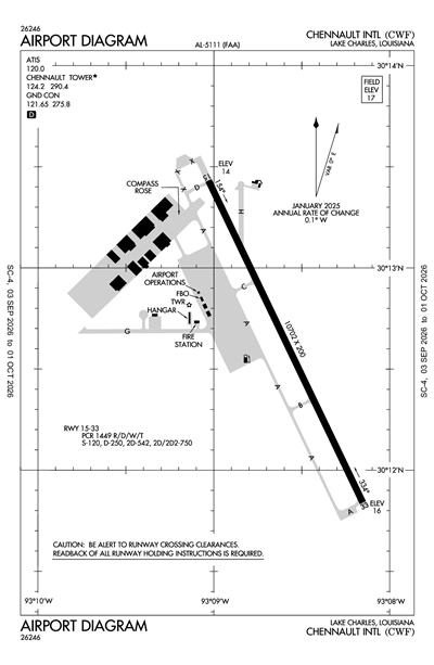 CHENNAULT INTL - Airport Diagram