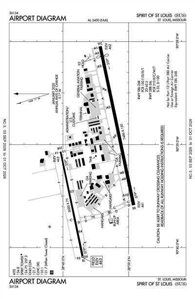 SPIRIT OF ST LOUIS - Airport Diagram