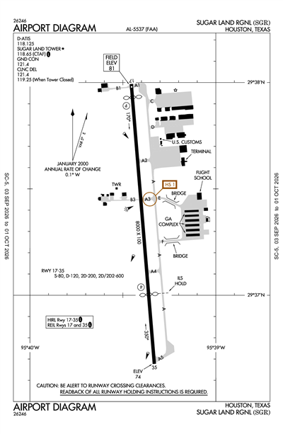 SUGAR LAND RGNL - Airport Diagram