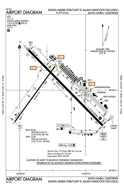 SANTA MARIA PUB/CAPT G ALLAN HANCOCK FLD - Airport Diagram