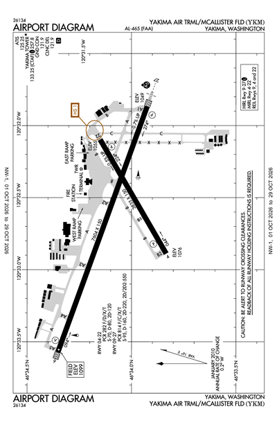 YAKIMA AIR TRML/MCALLISTER FLD - Airport Diagram