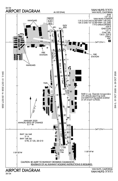 VAN NUYS - Airport Diagram
