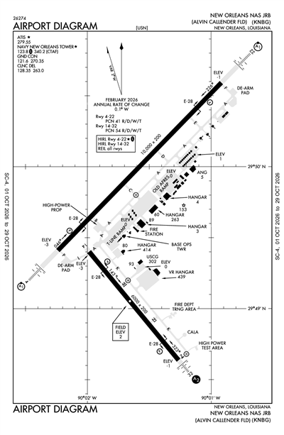 NEW ORLEANS NAS JRB (ALVIN CALLENDER FLD) - Airport Diagram