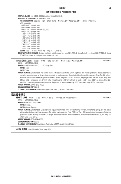 HENRYS LAKE - Airport Diagram