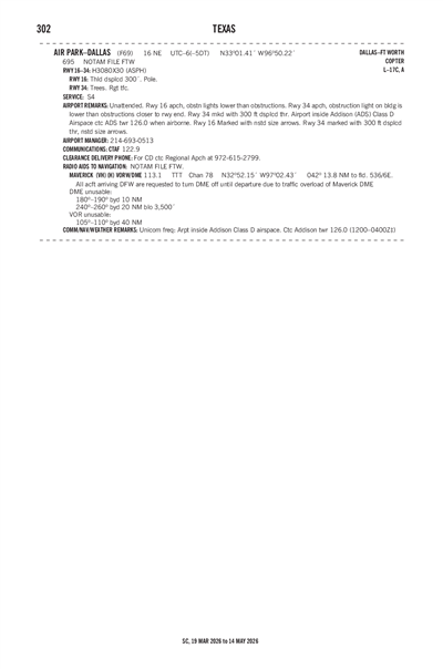 AIR PARK-DALLAS - Airport Diagram