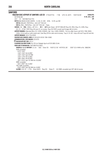 RALEIGH EXEC JETPORT AT SANFORD-LEE COUNTY - Airport Diagram