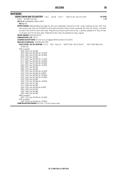 GRAND CANYON BAR TEN AIRSTRIP - Airport Diagram