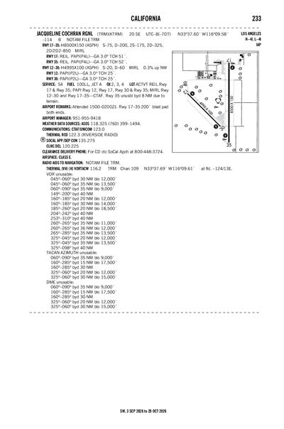 JACQUELINE COCHRAN RGNL - Airport Diagram